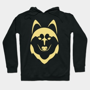 gold husky dog head Hoodie